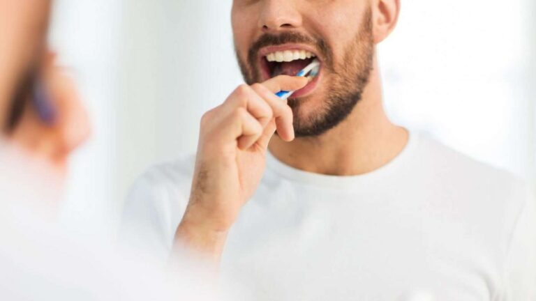 brushing teeth